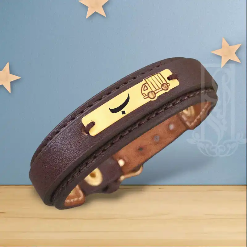 دستبند طلا 18 عیار بچگانه لیردا مدل حرف ب کد 72600