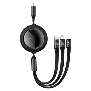کابل تبدیل USB-C به USB-C/microUSB/لایتنینگ باسئوس مدل CAMLC-AMJ طول 1.2 متر