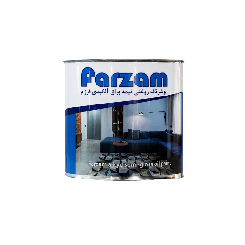  رنگ روغنی نیمه براق مشکی فرزام کد 446 حجم 1 لیتر