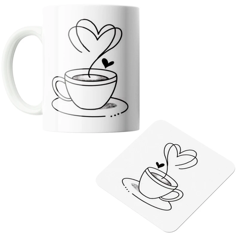 ماگ پاد آفرین مدل  Coffee کد z312 به همراه زیر لیوانی
