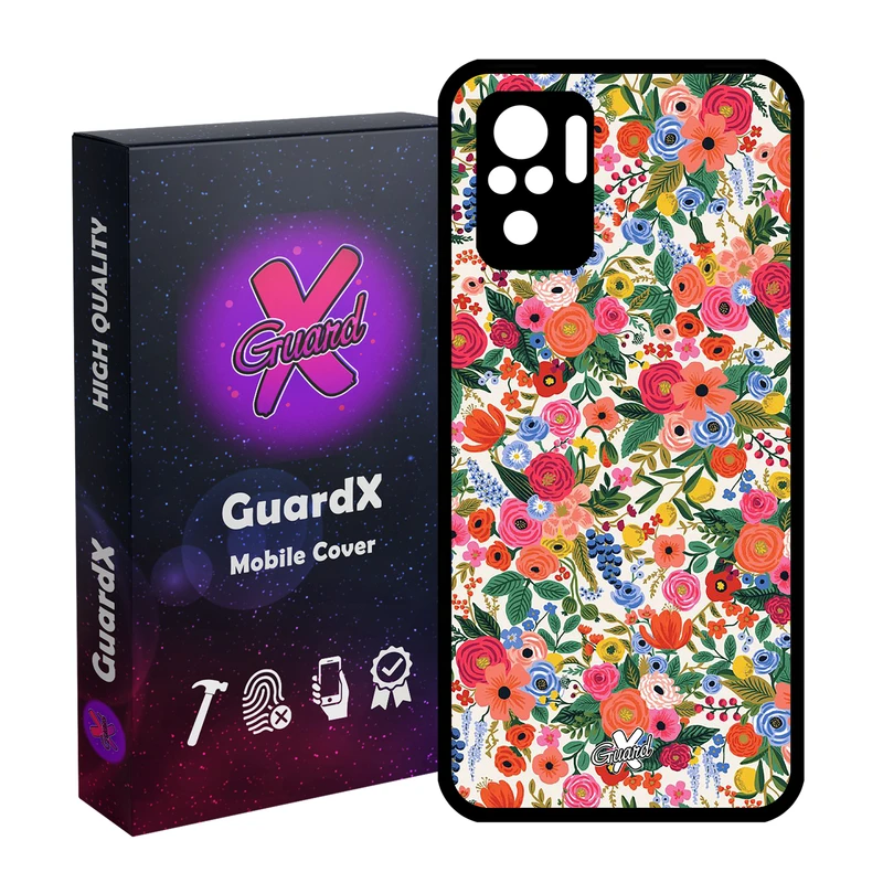 کاور گارد ایکس طرح گل مدل Glass10247 مناسب برای گوشی موبایل شیائومی Redmi Note 10 4G / Note 10S