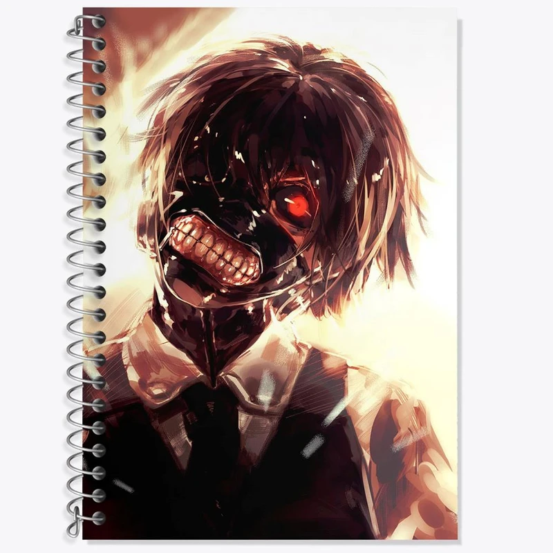 دفتر زبان 50 برگ خندالو مدل سه خط طرح کانکی کن انیمه توکیو غول Tokyo Ghoul کد 11920