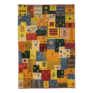 گبه دستبافت یک و نیم متری طرح کوکب کد 4882