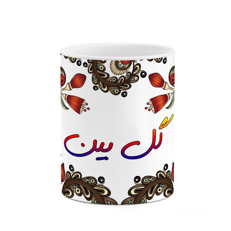 ماگ کاکتی مدل اسم گل_بین طرح سنتی گل و بته کد mgh46704