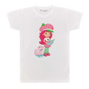 تی شرت بچگانه پرمانه طرح دختر توت فرنگی کد pmt.5166