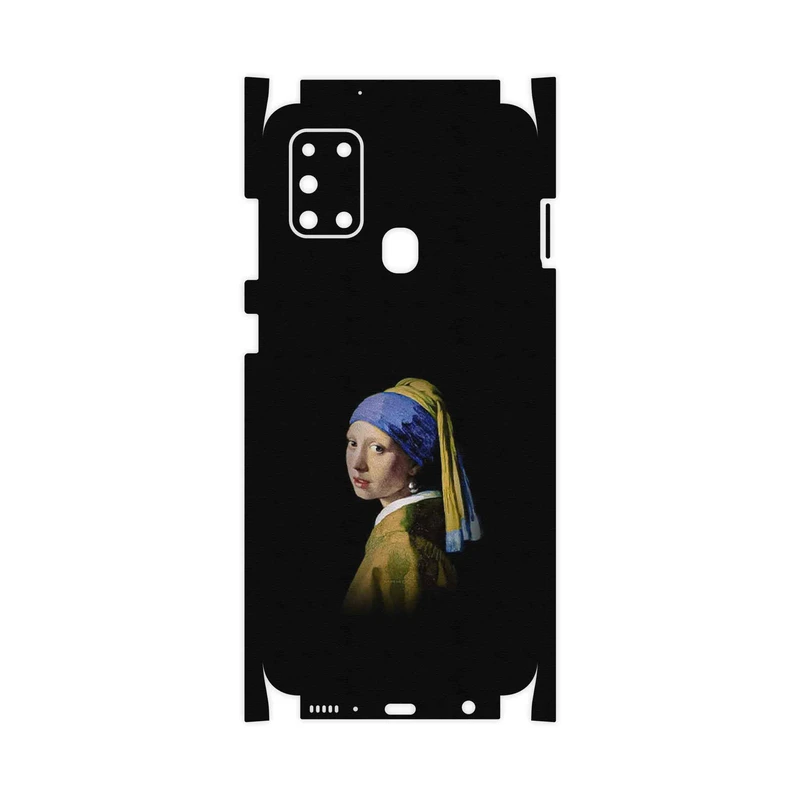 برچسب پوششی ماهوت مدل Girl with a Pearl Earring of Vermeer-FullSkin مناسب برای گوشی موبایل سامسونگ Galaxy A21s
