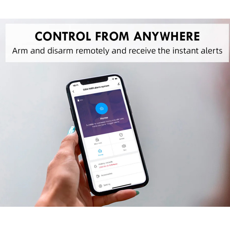 دزدگیر اماکن سیم کارتی کروی مدلW1821 به همراه حسگر حرکتی P819