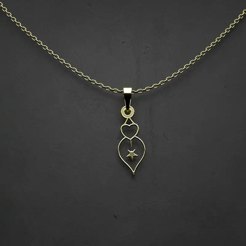 گردنبند طلا 18 عیار زنانه مدوپد مدل  طرح قلب کد CC1219