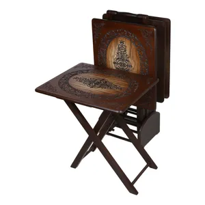 میز عسلی مدل تاشو کد 0002 مجموعه 4 عددی
