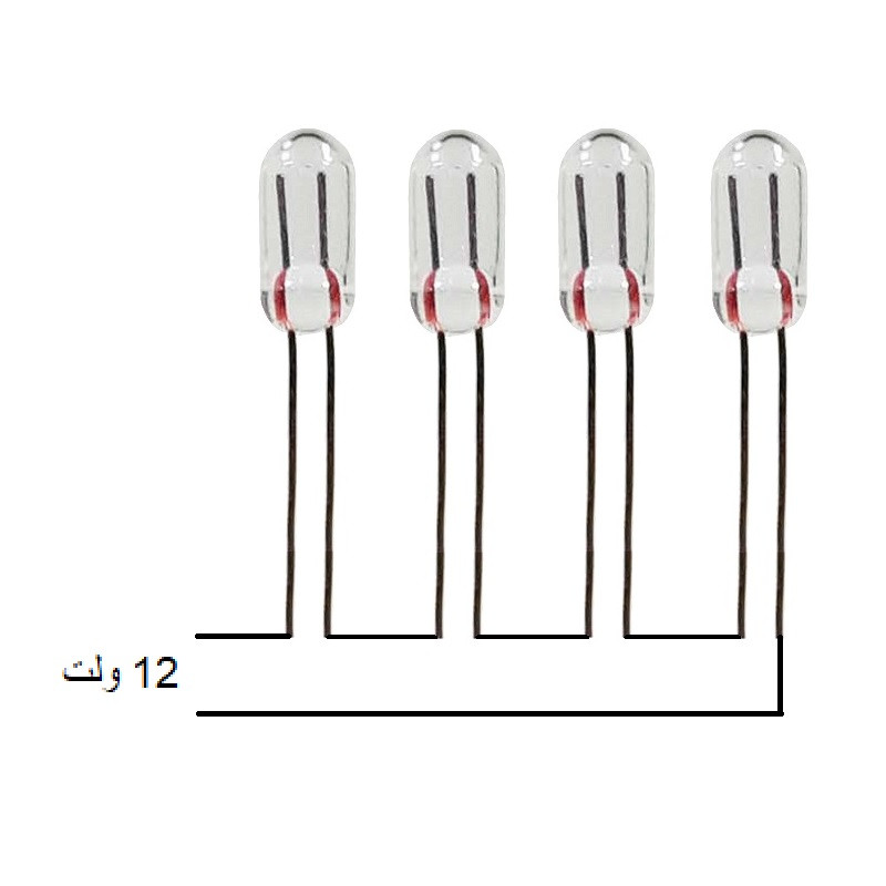 لامپ 3 ولت 0.6 وات مدل TCL-306 بسته 4 عددی