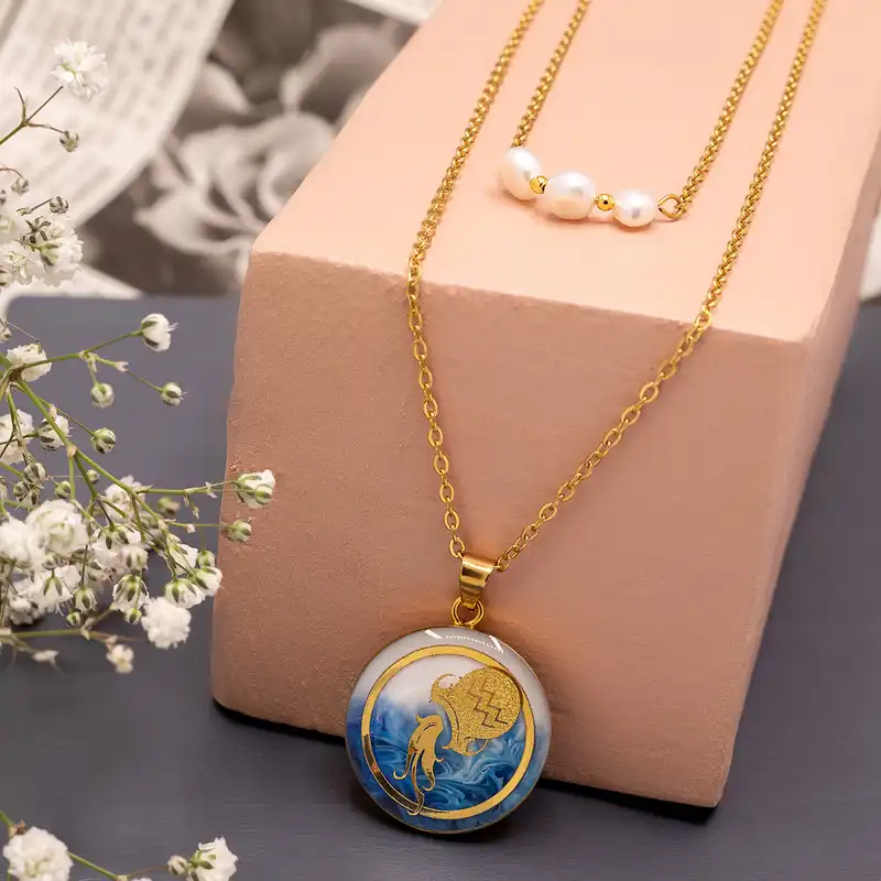 گردنبند زنانه مارک گلد مدل ماه تولد بهمن سری آرام کد SA11