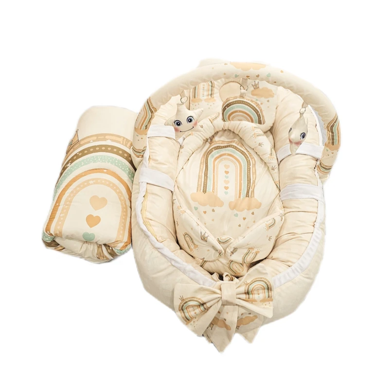 سرویس خواب پنج تکه نوزاد مدل گارد دار طرح رنگین کمان تاج