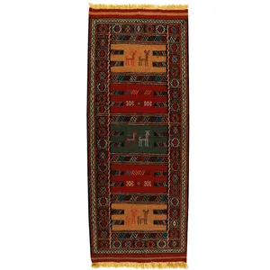گلیم دستبافت کناره طول دو متر کد 140202