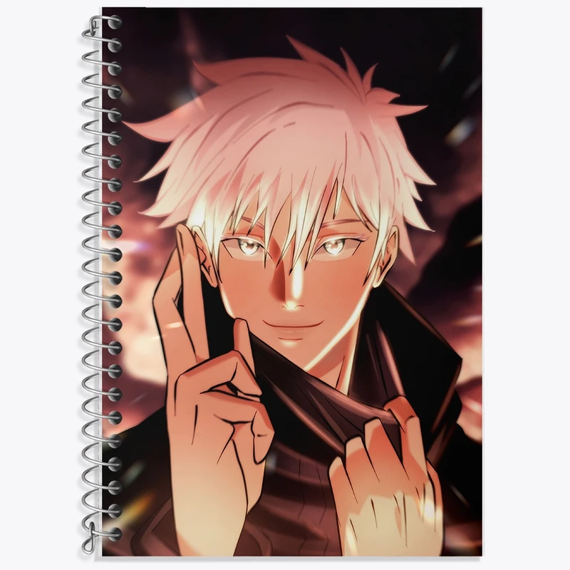 دفتر زبان 50 برگ خندالو مدل سه خط طرح گوجو ساتورو انیمه جوجوتسو کایزن کد F1578