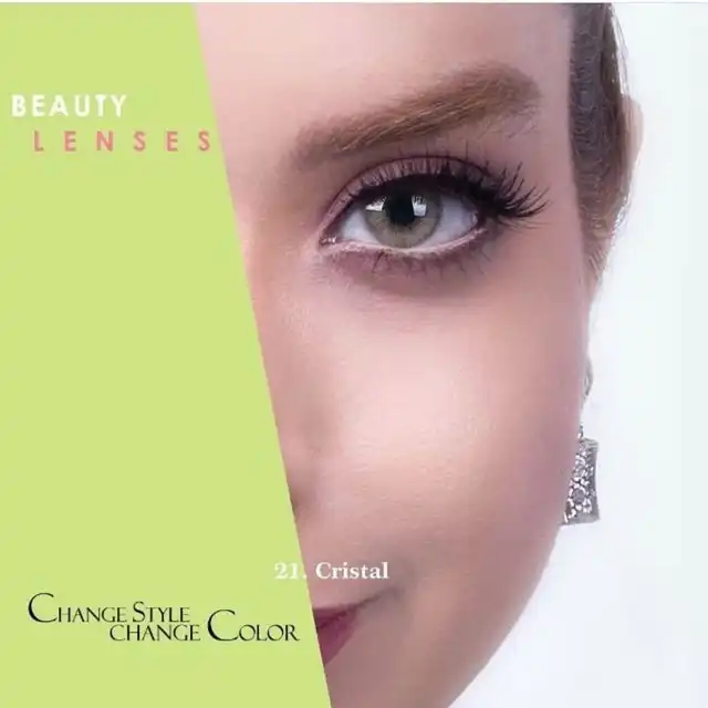 لنز چشم رویال ویژن  شماره 21 مدل Cristal رنگ سبز خاکستری روشن