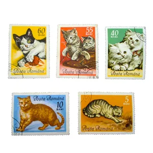 تمبر یادگاری طرح طبیعت مدل گربه کد cat-541 مجموعه 5 عددی