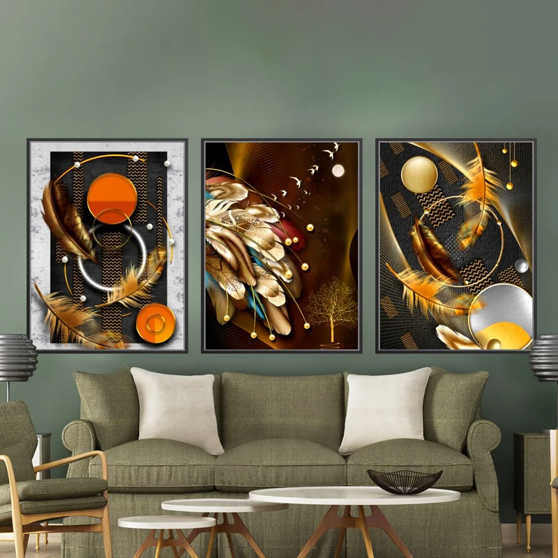 تابلو آتریسا طرح مدرن مدل AT00321 مجموعه 3 عددی