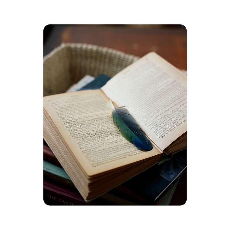 ماوس پد اطلس آبی طرح کتاب و پر  مدل T7322