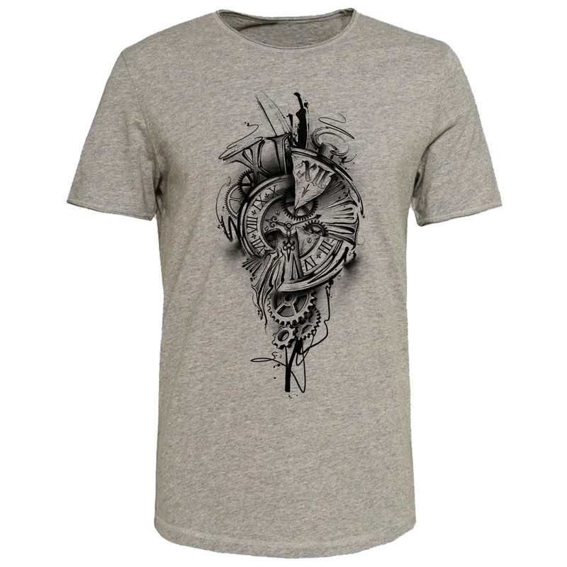 تیشرت آستین کوتاه مردانه مدل B181 رنگ طوسی