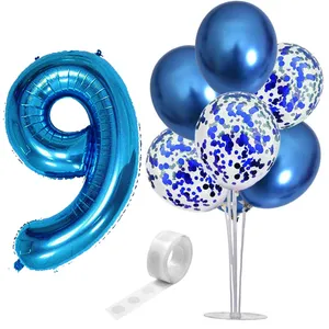 بادکنک آرایی مسترتم طرح کروم شیشه ای پولک دار کد 9 بسته 10 عددی