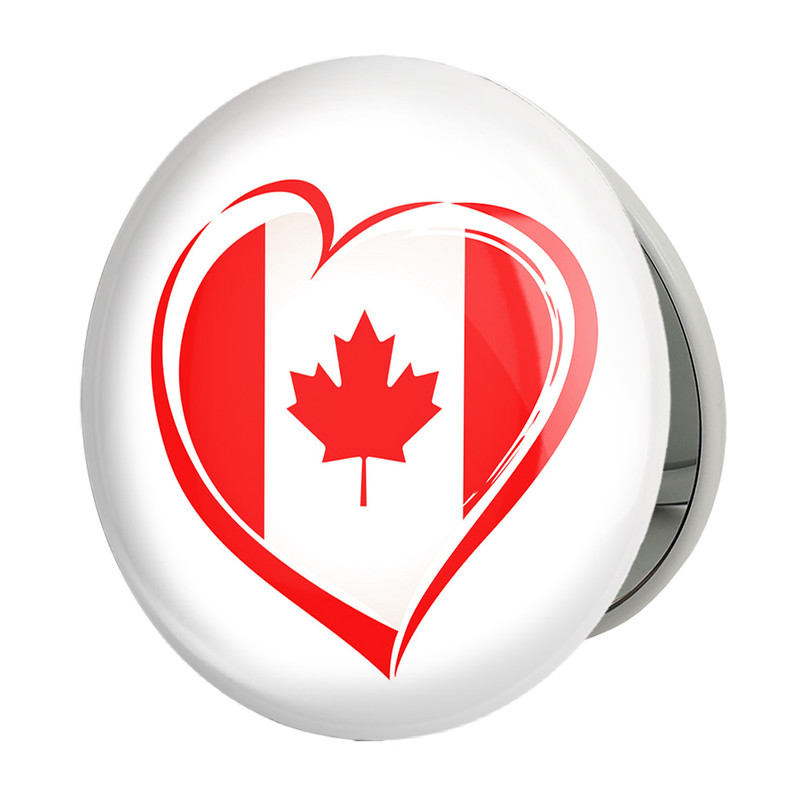 آینه جیبی خندالو طرح پرچم کانادا مدل تاشو کد 20604 