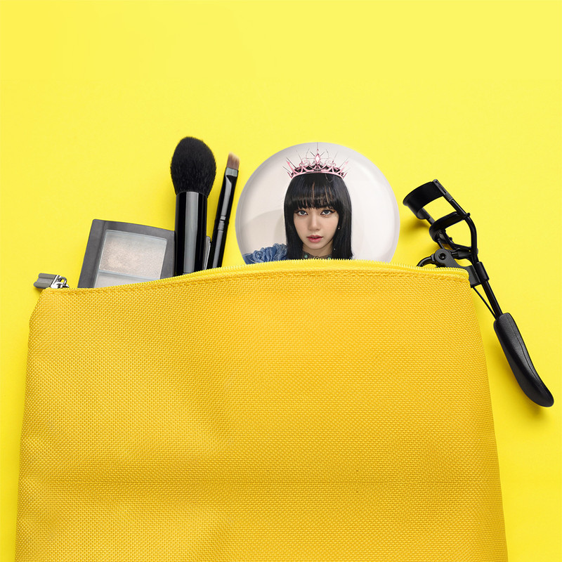 آینه جیبی خندالو مدل لیسا بلک پینک Black Pink  کد 14339