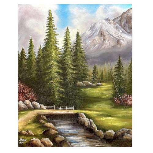 تابلو نقاشی رنگ روغن طرح منظره مدل رئال کد 0016