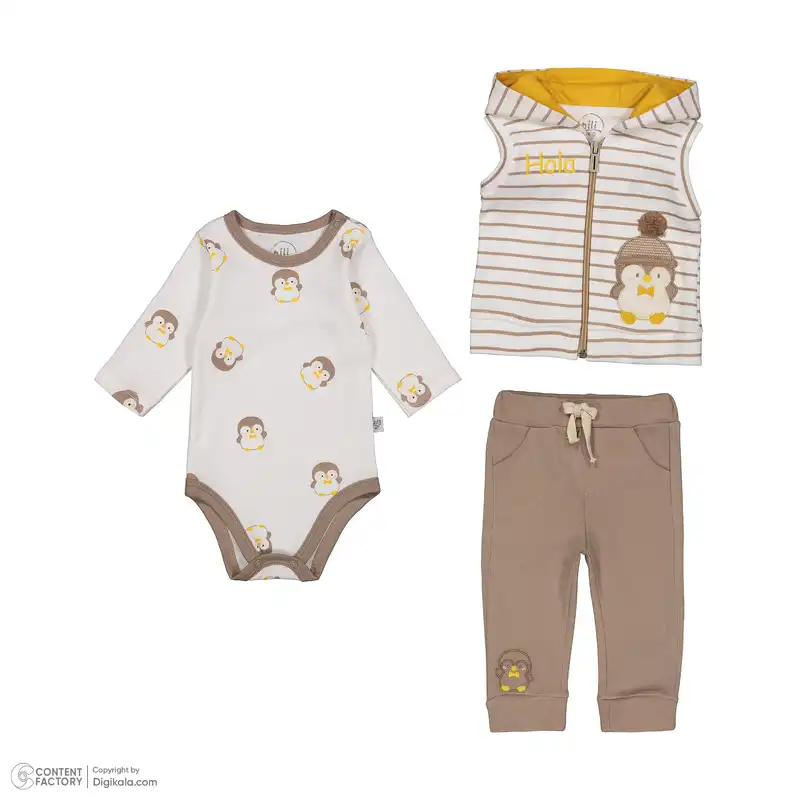 ست 3 تکه لباس نوزادی نیلی مدل 4062