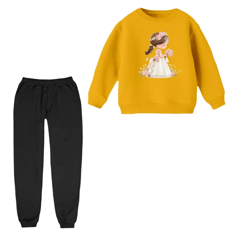 ست سویشرت و شلوار راحتی بچگانه مدل دخترک کد 16 