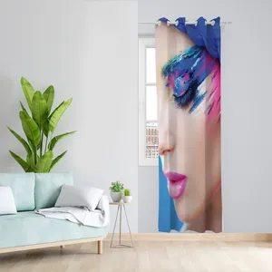 پرده طرح میکاپ مدل مخمل پانچی کد L 606 Z سایز 140x200 سانتی متر