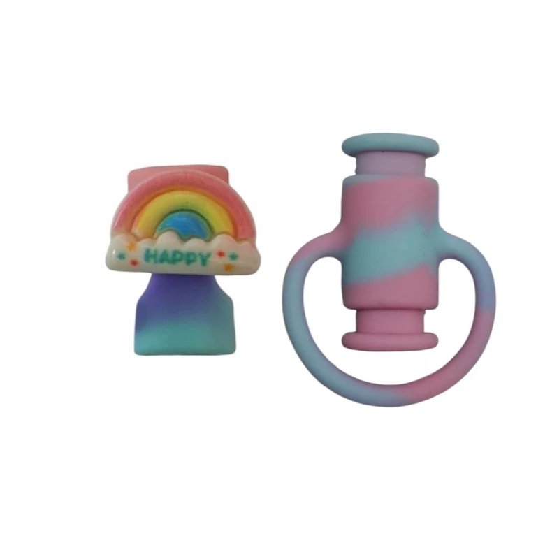 محافظ کابل شارژ طرح رنگین کمان مدل Rainbow4 بسته‌ دو عددی 