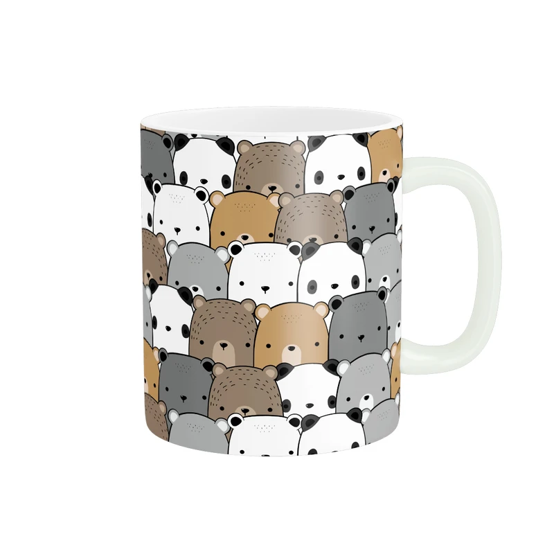 ماگ پاد آفرین مدل خرس و پاندا های کوچولو کارتونی کد MD-F49