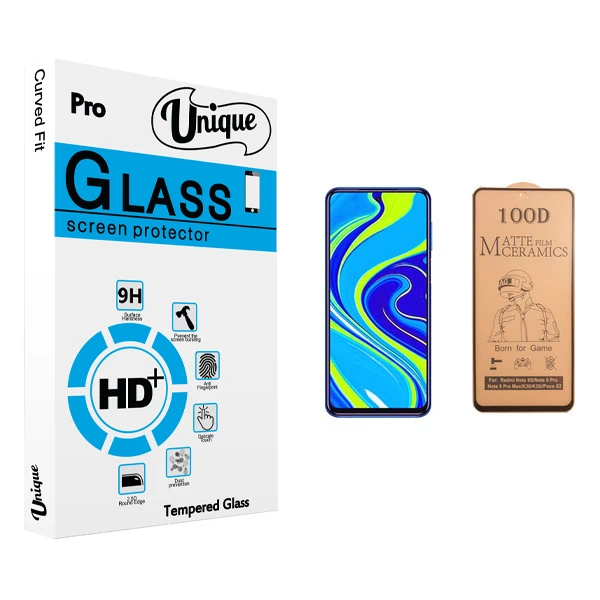 محافظ صفحه نمایش سرامیکی يونيک مدل +Clear مناسب برای گوشی موبایل شیائومی Redmi Note 9s