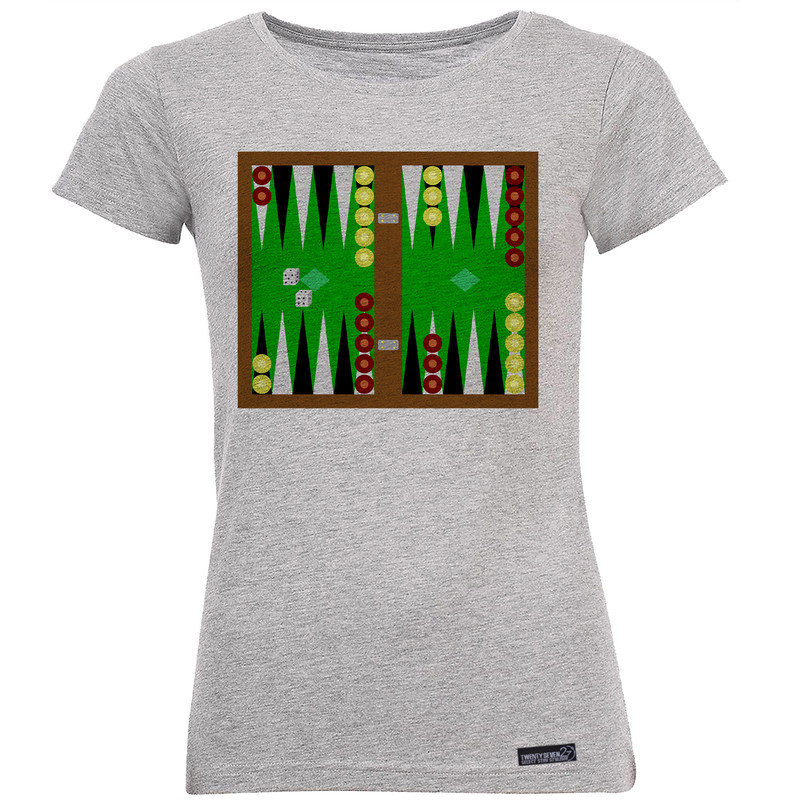 تی شرت آستین کوتاه زنانه 27 مدل Backgammon Game Green کد MH1504