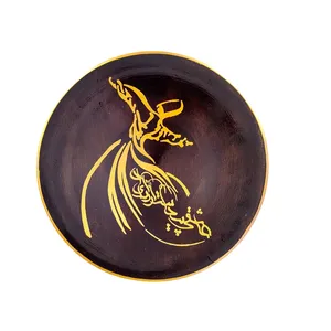 بشقاب دیوارکوب سفالی طرح رقص سماع کد 500