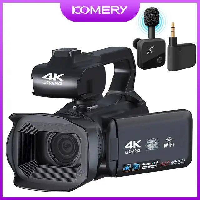 دوربین فیلم برداری مدل 4K Ultra HD 64MP Whit wireless mic