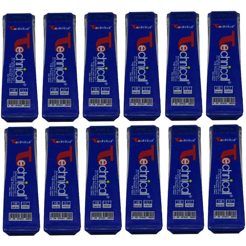 نوک مداد نوکی 0.7 میلی متری تکنیکال کد 100 بسته 12 عددی