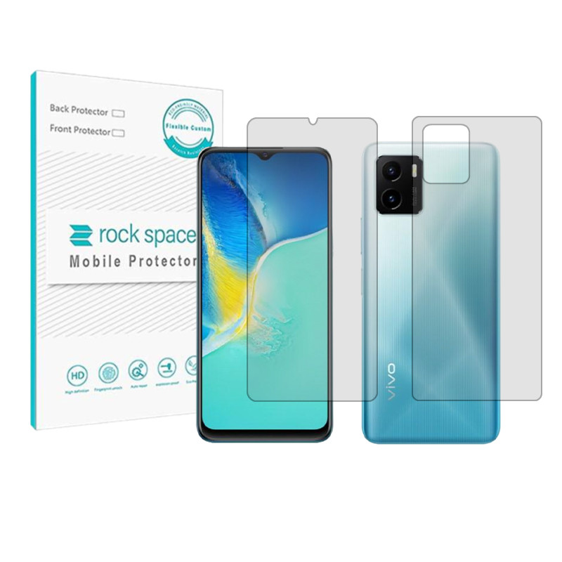 محافظ صفحه نمایش شفاف راک اسپیس مدل HyGEL مناسب برای گوشی موبایل ویوو Y15s به همراه محافظ پشت گوشی
