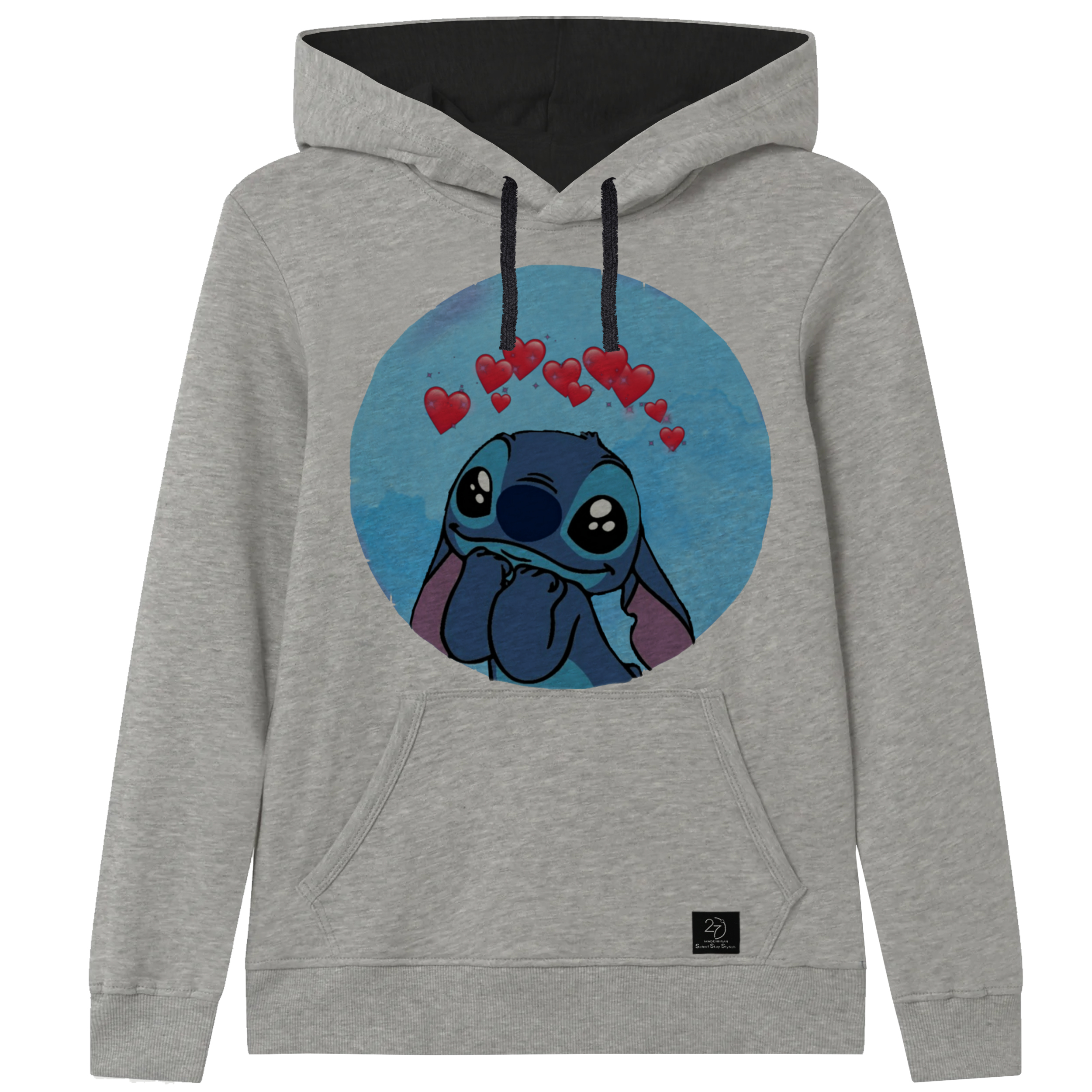 هودی دخترانه 27 مدل استیچ کد J32 رنگ طوسی