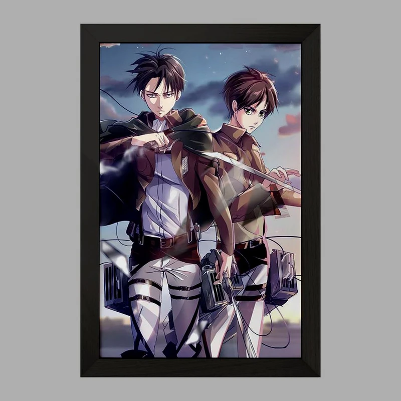 تابلو خندالو مدل لیوای و ارن انیمه اتک آن تایتان Attack on Titan  کد 4849
