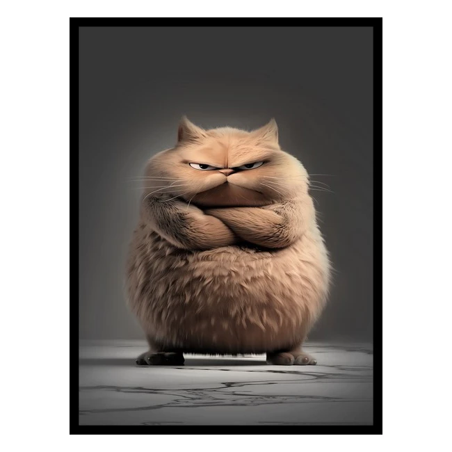 تابلو نوری بکلیت طرح هنری فانتزی و دکوراتیو دکوری حیوانات گربه مدل B-bu5890 فریم مشکی