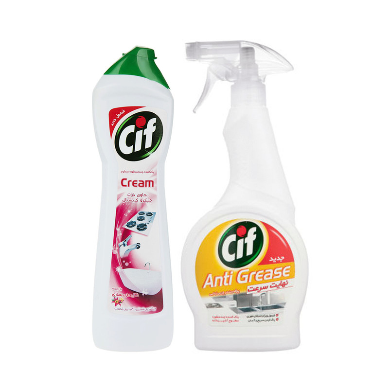 پاک کننده چند منظوره سطوح سیف مدل Spring Flower 500 حجم 500 میلی لیتر به همراه اسپری تمیزکننده سطوح آشپزخانه سیف مقدار 500 گرم