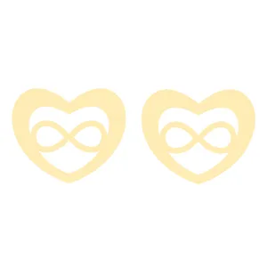 گوشواره طلا 18 عیار زنانه کرابو طرح قلب بینهایت مدل Kr5242