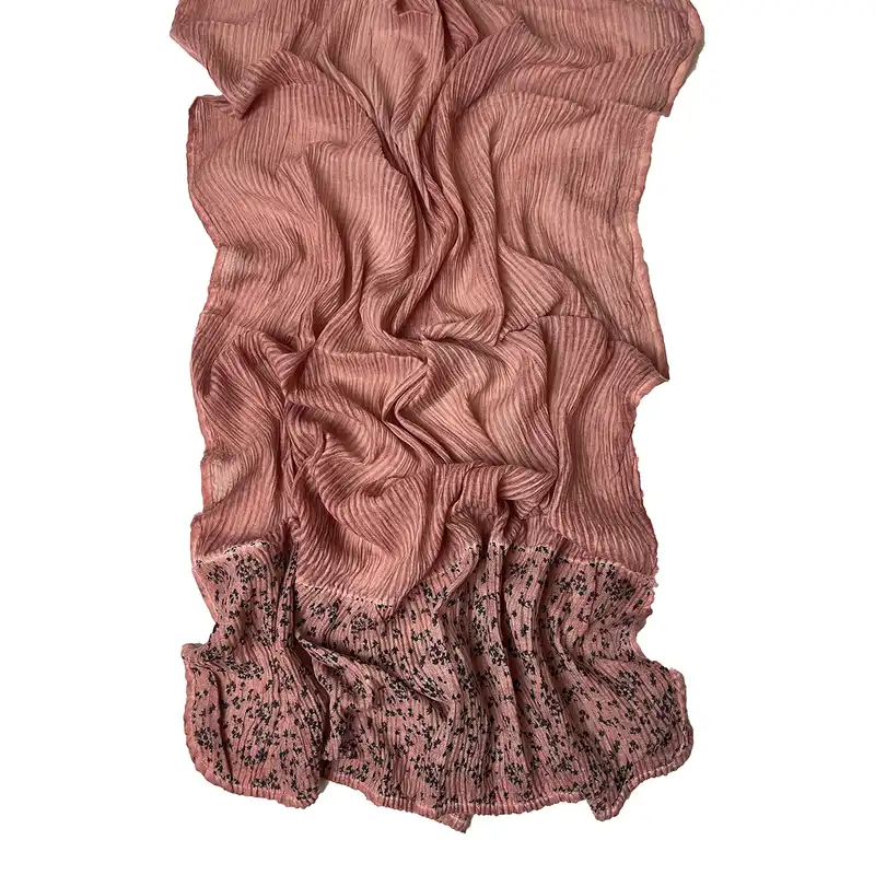 شال زنانه مدل نخی پلیسه شکوفه ریز