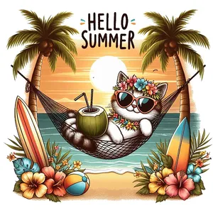  استیکر پارچه و لباس پاد آفرین طرح تابستون کد 1057