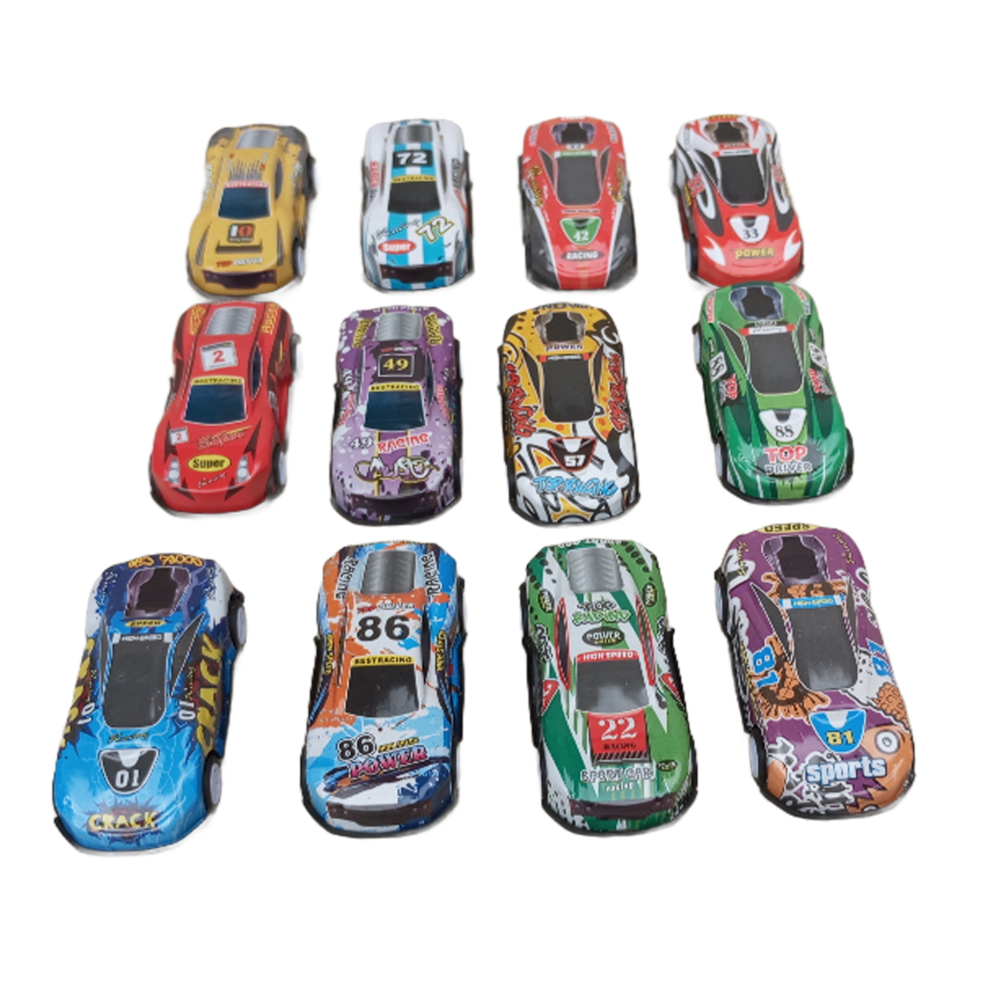 ماشین بازی مدل فلزی مجموعه 12 عددی کد 606