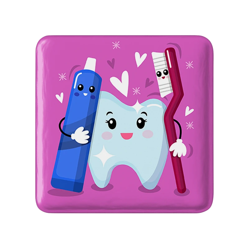 پیکسل خندالو طرح دندان و دندان پزشکی کودکانه مدل مربعی کد 36762