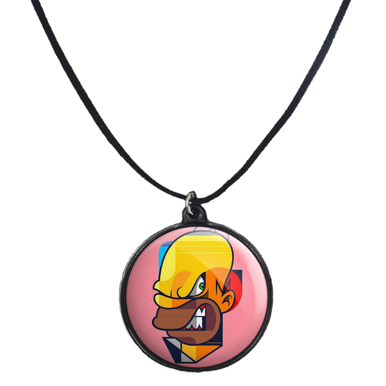 گردنبند پرمانه طرح سیمپسون ها کد pmb.21172 مدل دو طرفه