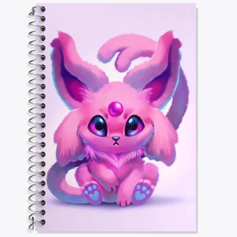 دفتر زبان 50 برگ خندالو مدل دو خط طرح اسپئون انیمه پوکمون کد 17297