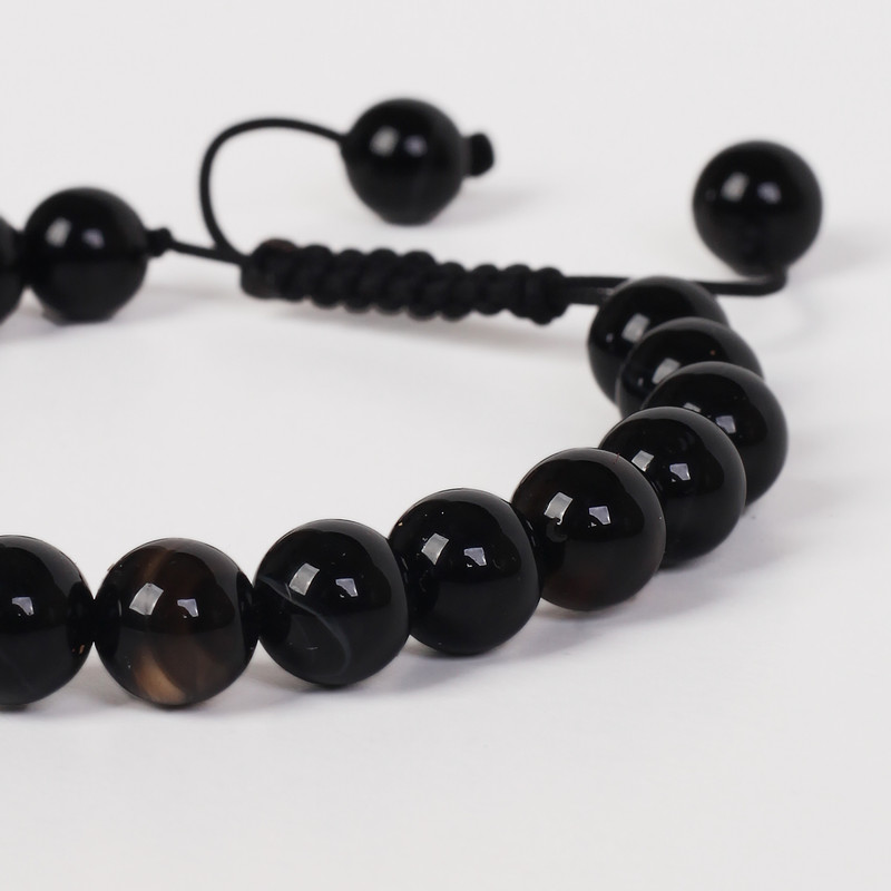 دستبند مردانه مدل سنگ هولیت و عقیق سلیمانی